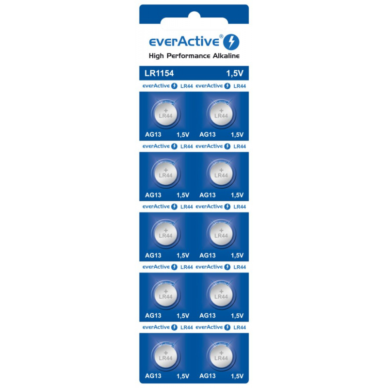 Aga EverActive Alkaline G13 LR44 LR1154 elem 10db