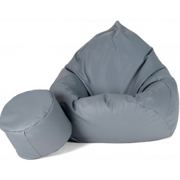 Aga XXXL Babzsák + lábtartó Szürke