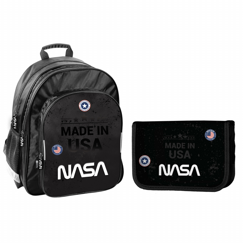 Paso Iskolai szett három rekeszes hátizsák + tolltartó Nasa