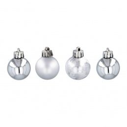 Aga Karácsonyi gömb MIX 3cm 24db Ezüst