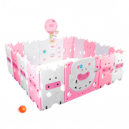 Aga4Kids Gyerek műanyag járóka 186x156x64 cm Rózsaszín