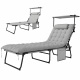 Aga Kerti állítható napozóágy tetővel Szürke