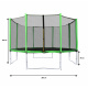 Aga SPORT PRO Trambulin 366 cm Világoszöld + védőháló