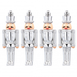 Aga Karácsonyi díszek szett 4 db Diótörő Ezüst