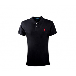 Ralph Lauren  női póló SKINNY-FIT fekete kis póni piros