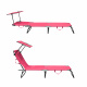 Aga 2x Kerti állítható napozóágy tetővel Rózsaszín