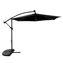 Aga Kerti napernyő 300 cm Fekete LED világítással