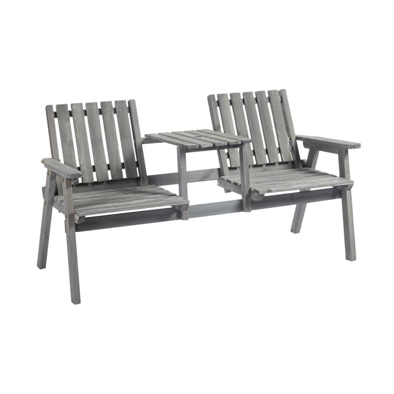 Aga Kerti pad asztallal 152x70x83 cm Szürke