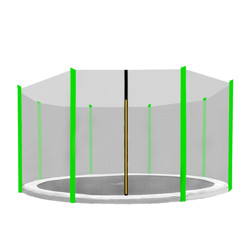 Aga Védőháló 366 cm-es trambulinhoz, 8 oszlop, Fekete háló / Világoszöld
