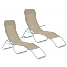 Aga 2x Kerti nyugágy SIESTA Világosbarna