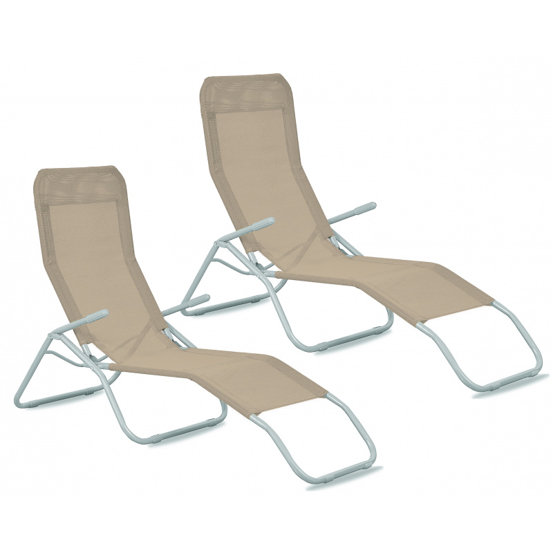 Aga 2x Kerti nyugágy SIESTA Világosbarna