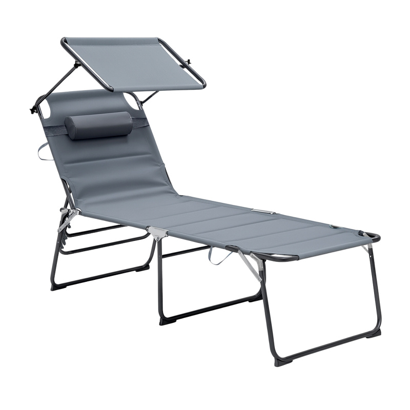 Aga Kerti nyugágy XXL napellenzővel Szürke