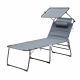 Aga Kerti nyugágy XXL napellenzővel Szürke