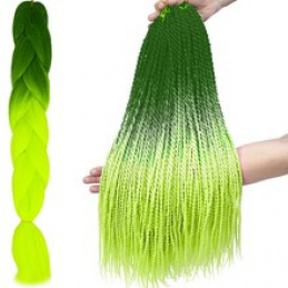 Kanelové szintetikus Zöld neon Ombre fonatok ISO