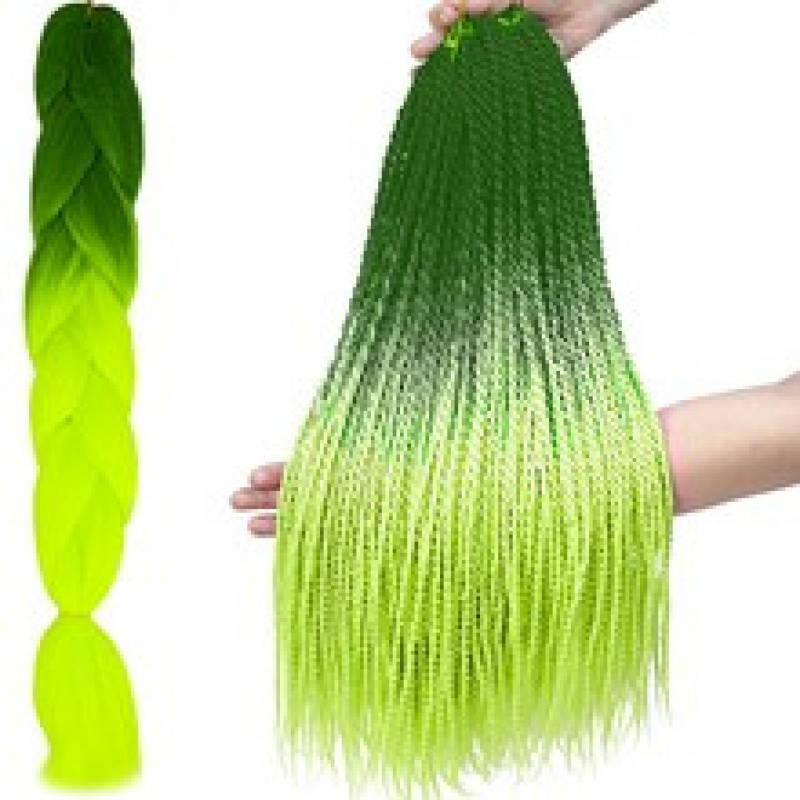 Kanelové szintetikus Zöld neon Ombre fonatok ISO