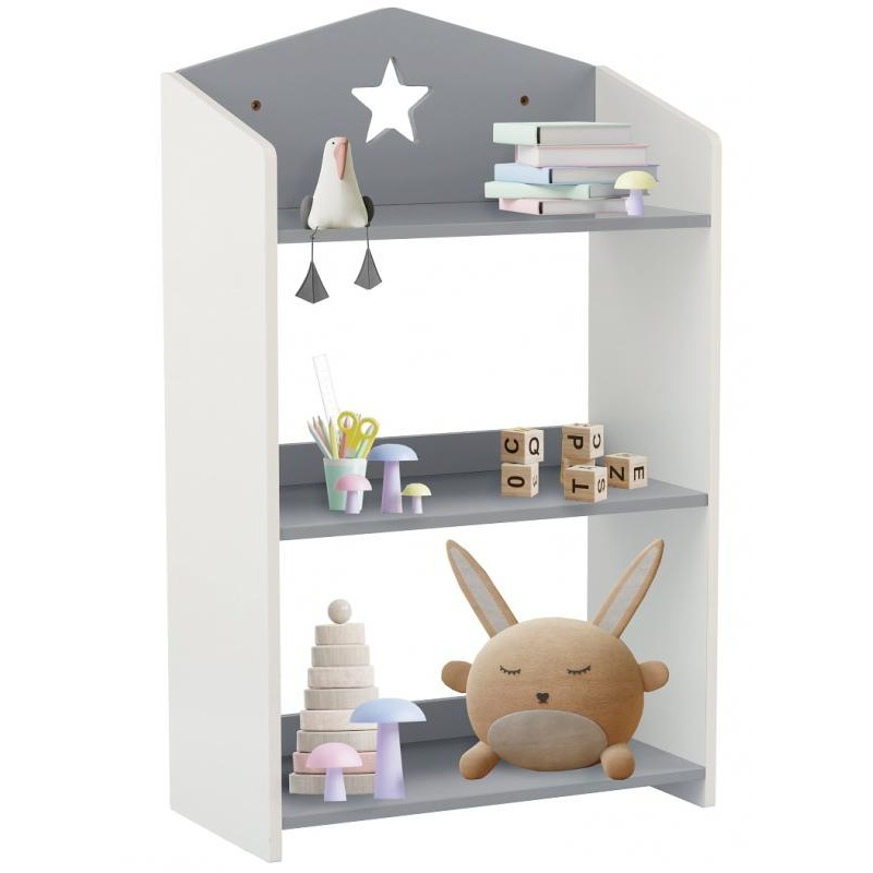 Aga Gyermek polc csillaggal Fehér-szürke