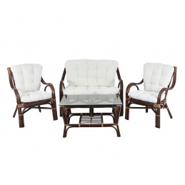 Aga Rattan  ülőgarnitúra szett BUTEO Choco White