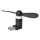 Mini ventilátor microUSB fekete ISO 5770