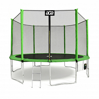Aga SPORT PRO Trambulin 430 cm Világoszöld + védőháló + létra + cipőtartó zseb