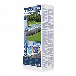 Power Steel 404x201x100 Rattan imitáció 13x6FT BESTWAY 6in1 Rack Pool + szivattyú + létra