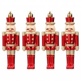 Aga Karácsonyi díszek szett 4 db Diótörő Piros