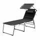 Aga Kerti nyugágy XXL napellenzővel Fekete