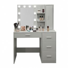 Aga Fésülködőasztal tükörrel és világítással Szürke