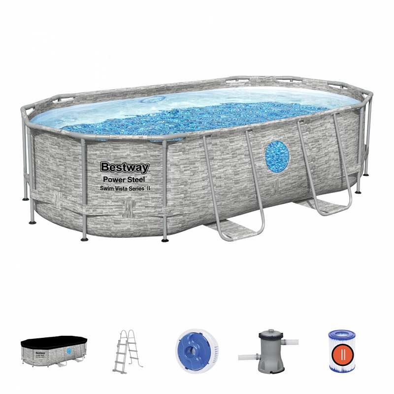 BESTWAY Power Steel Swim Vista medencés ablak 427x250x100 14x8FT 7in1