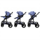 Kiduku Kombinált babakocsi 3 az 1-ben Kék