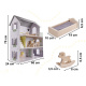 Aga Fa babaház bútorokkal 70 cm Szürke