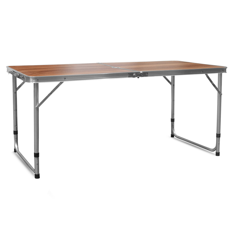 Aga Összecsukható kempingasztal 120x60x54/60/70 cm Barna