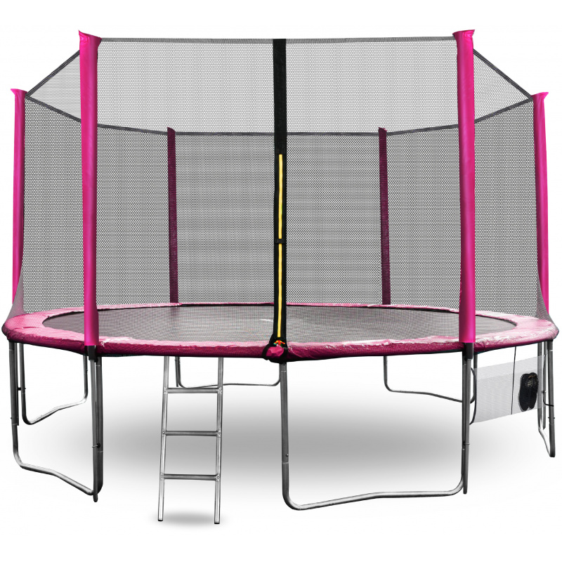 Aga SPORT PRO Trambulin 430 cm Rózsaszín + védőháló + létra + cipőtartó zseb