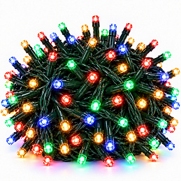 Aga karácsonyi fényfüzér 300 LED-del, csillogó effektussal, színes