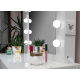Aga Fésülködőasztal tükörrel, világítással és el.fényes fehér konnektor
