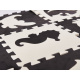 Aga Kontrasztos hab puzzle 30 x 30 cm, 25 db Fekete-krémszínű