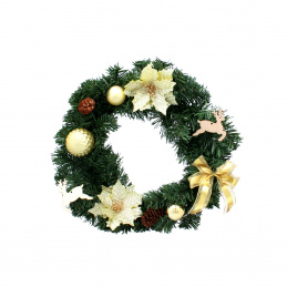 Aga Karácsonyi koszorú 40 cm Arany