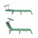 Aga 2x Kerti állítható napozóágy tetővel Világoszöld
