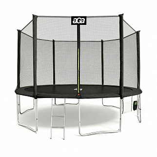 Aga SPORT PRO Trambulin 430 cm Fekete + védőháló + létra + cipőtartó zseb