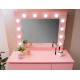 Aga Fésülködőasztal tükörrel, világítással és el.rózsaszín konnektor