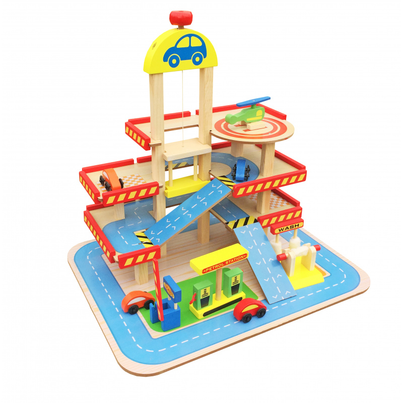 Aga4Kids Fa Négyemeletes Fa Garázs MR6104
