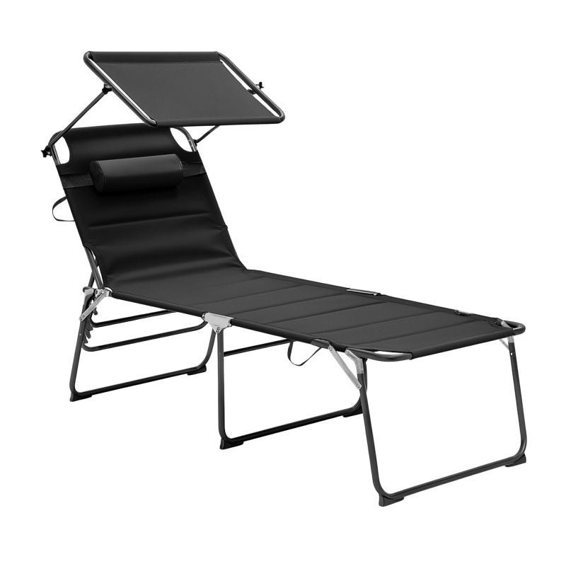 Aga Kerti nyugágy XXL napellenzővel Fekete