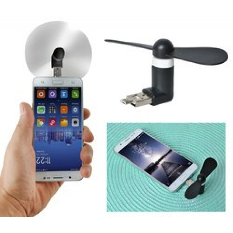 Mini ventilátor microUSB fekete ISO 5770