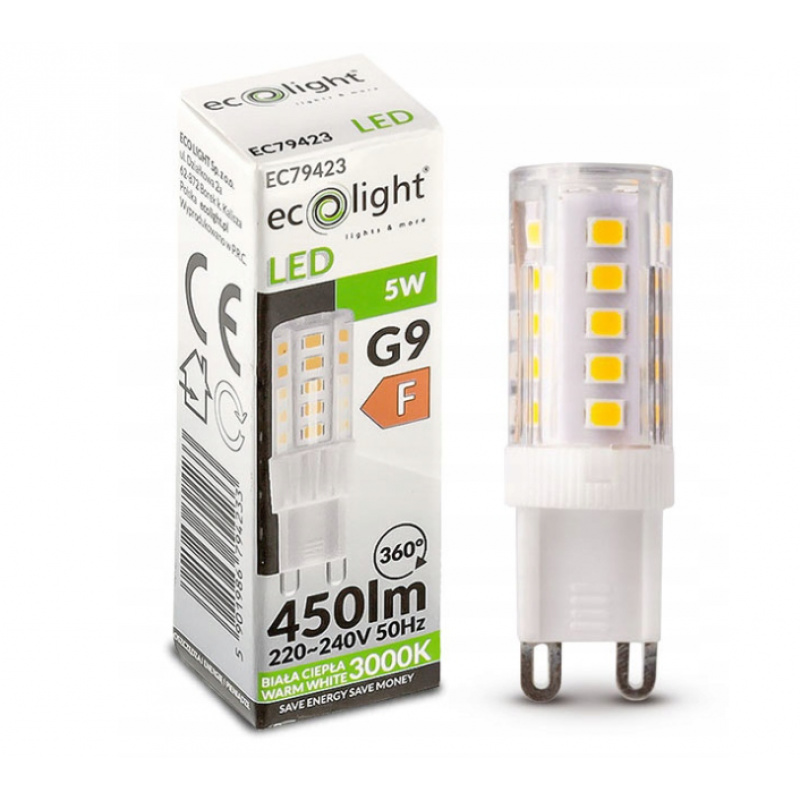 LED izzó - G9 - 5W - 450lm - meleg fehér