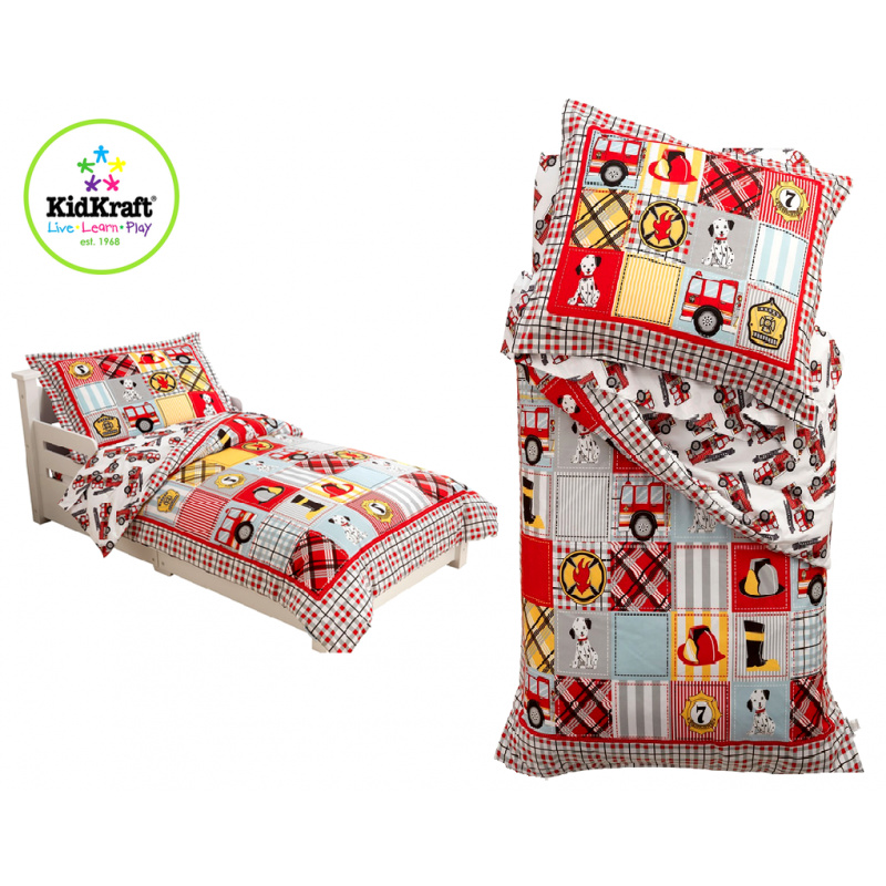 KidKraft Mikroszálas ágynemű FIRE TRUCK 100x150, 60x75 cm, 60x75 cm