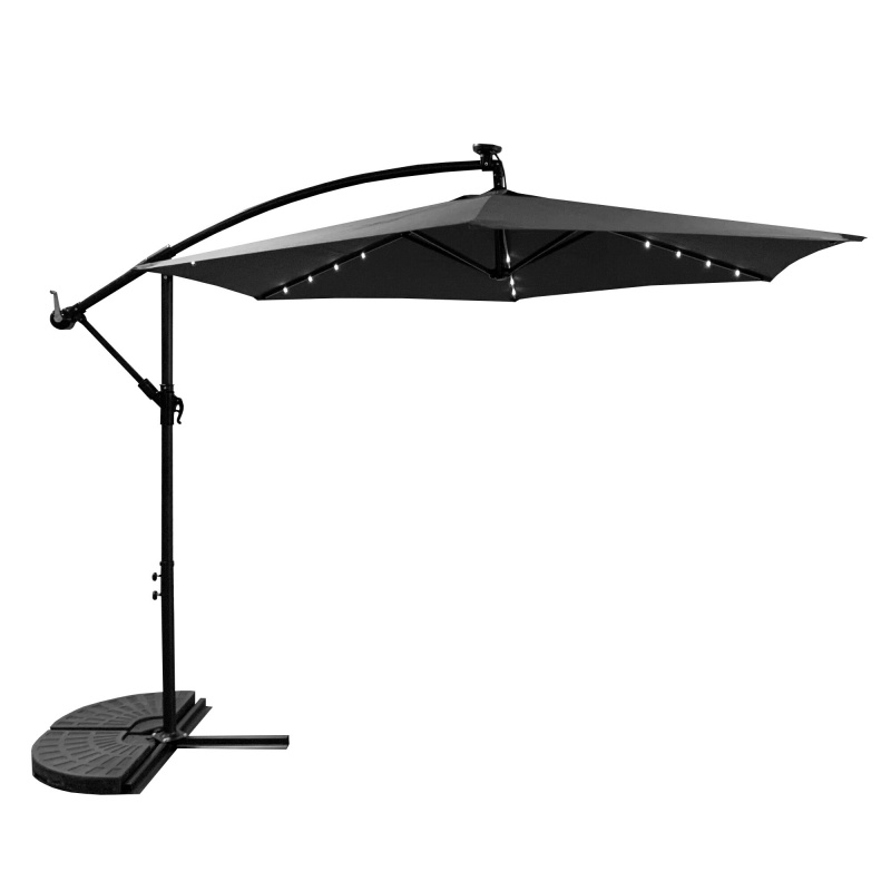 Aga Kerti napernyő 300 cm Szürke LED világítással