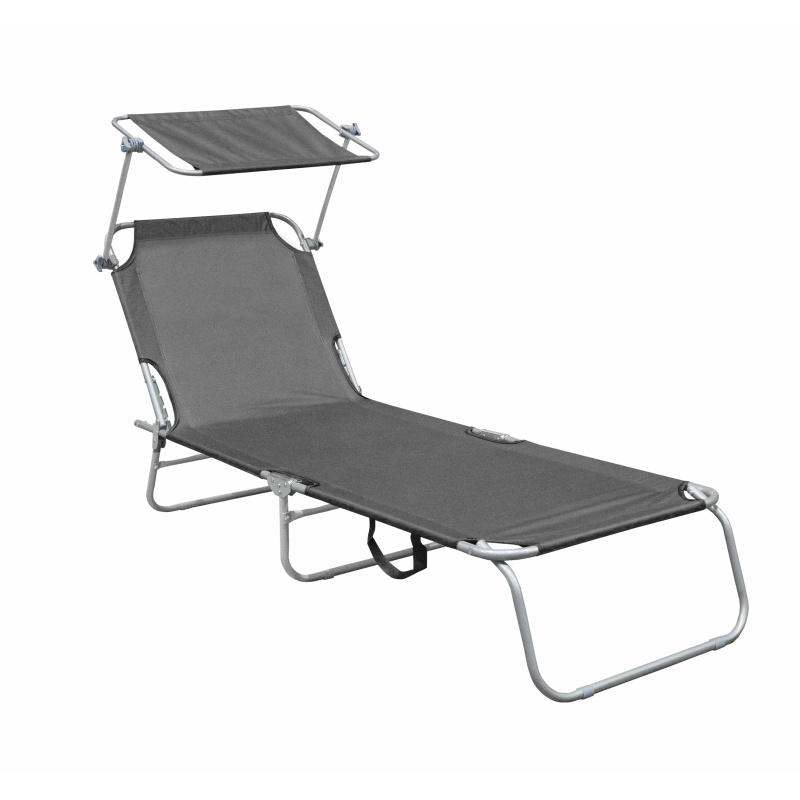 Linder Exclusiv Kerti napozóágy sötétszürke színben napellenzővel