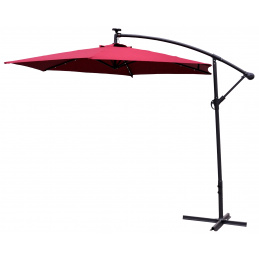 Aga kerti napernyő EXCLUSIV LED 300 cm sötétvörös