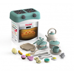 Doloni műanyag játékkonyha türkiz + tartozékok 34 db Doloni műanyag játékkonyha türkiz + tartozékok 34 db