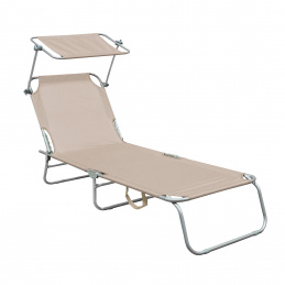 Aga Kerti állítható napozóágy tetővel Bézs