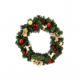 Aga Karácsonyi koszorú 40 cm Piros-arany